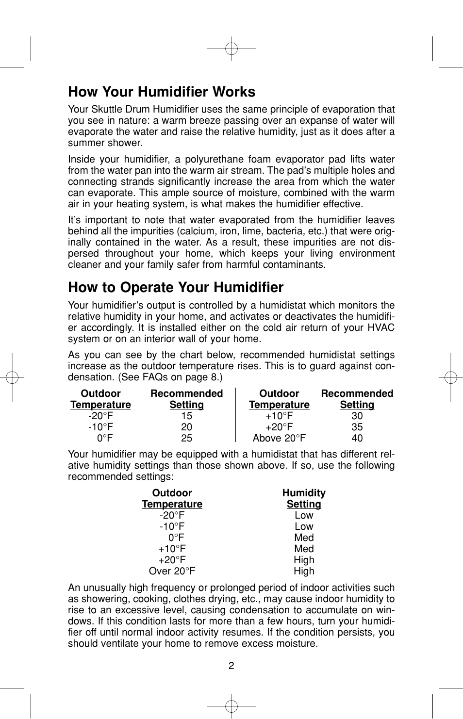 How your humidifier works, How to operate your humidifier | Skuttle Indoor Air Quality Products 90 User Manual | Page 4 / 12