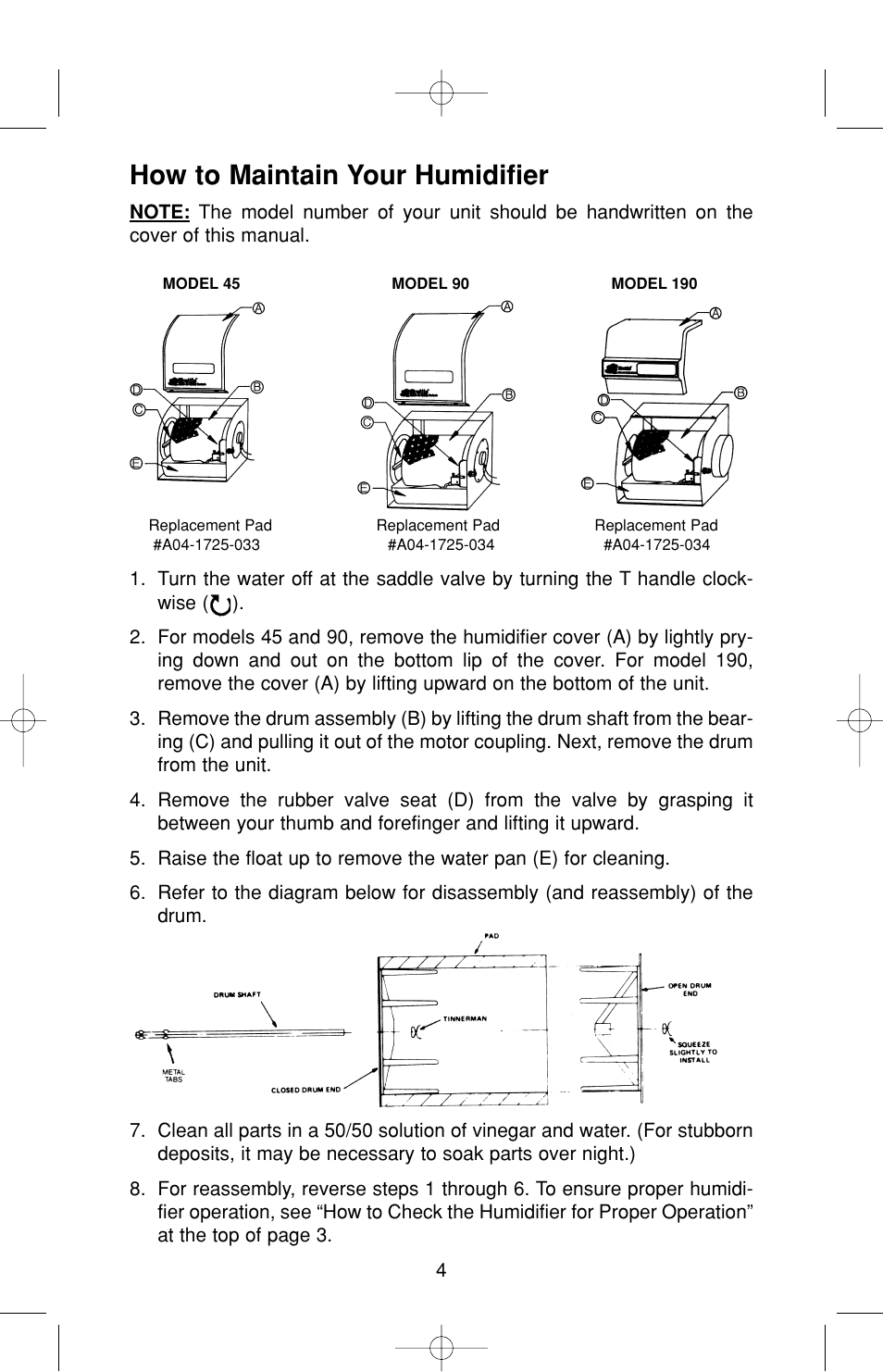 How to maintain your humidifier | Skuttle Indoor Air Quality Products 90 User Manual | Page 6 / 12