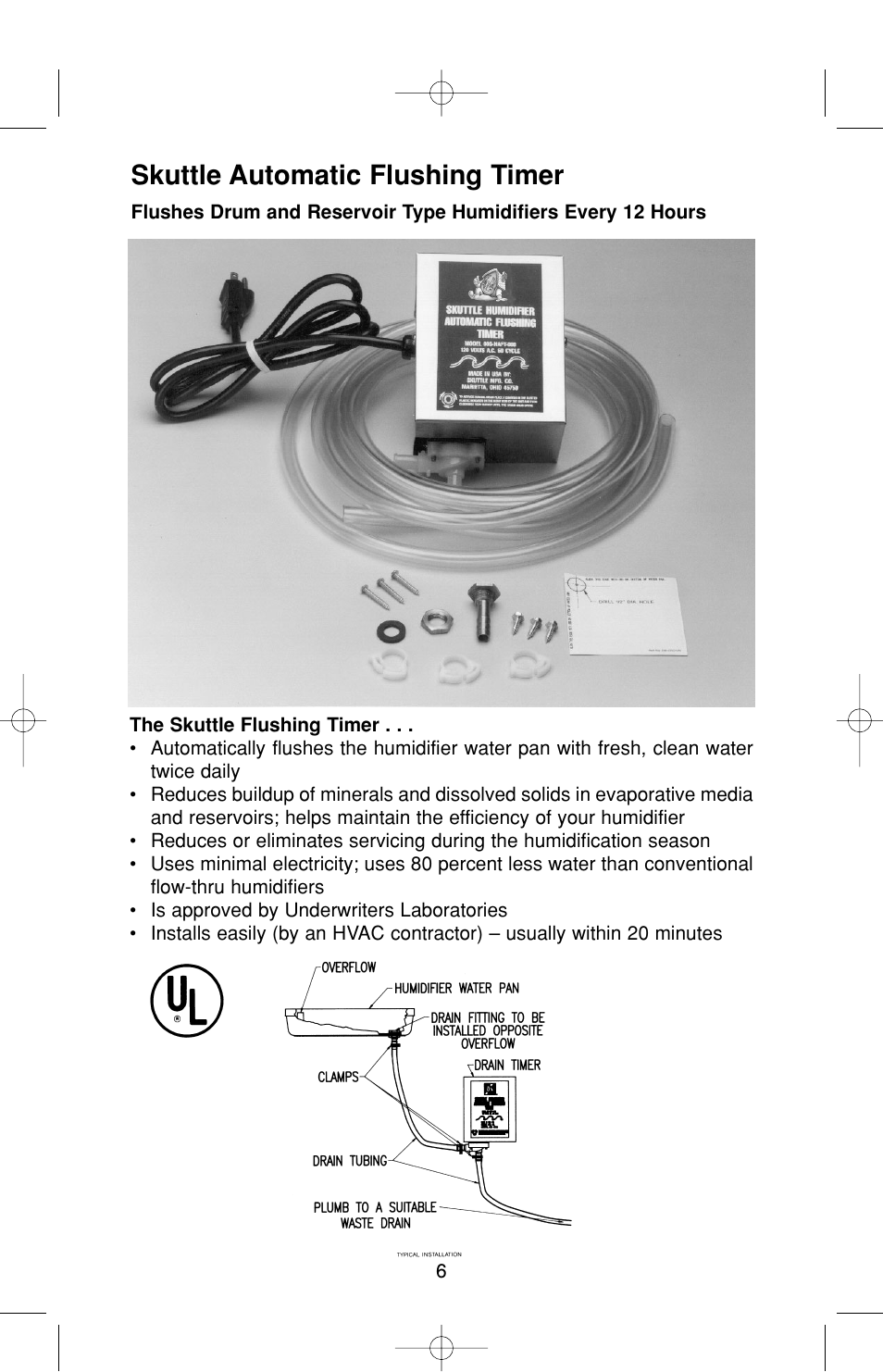 Skuttle automatic flushing timer | Skuttle Indoor Air Quality Products 90 User Manual | Page 8 / 12