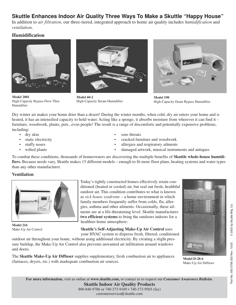 Humidification | Skuttle Indoor Air Quality Products Air Cleaner User Manual | Page 6 / 6