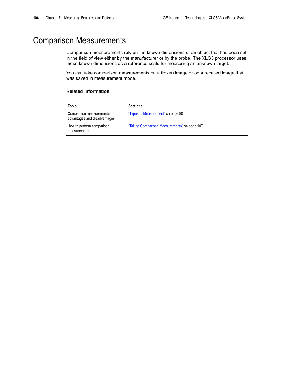 Comparison measurements | GE XLG3 User Manual | Page 115 / 160