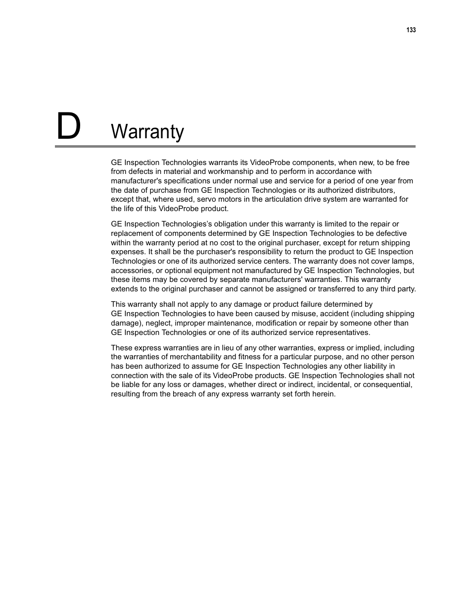 Warranty | GE XLG3 User Manual | Page 142 / 160