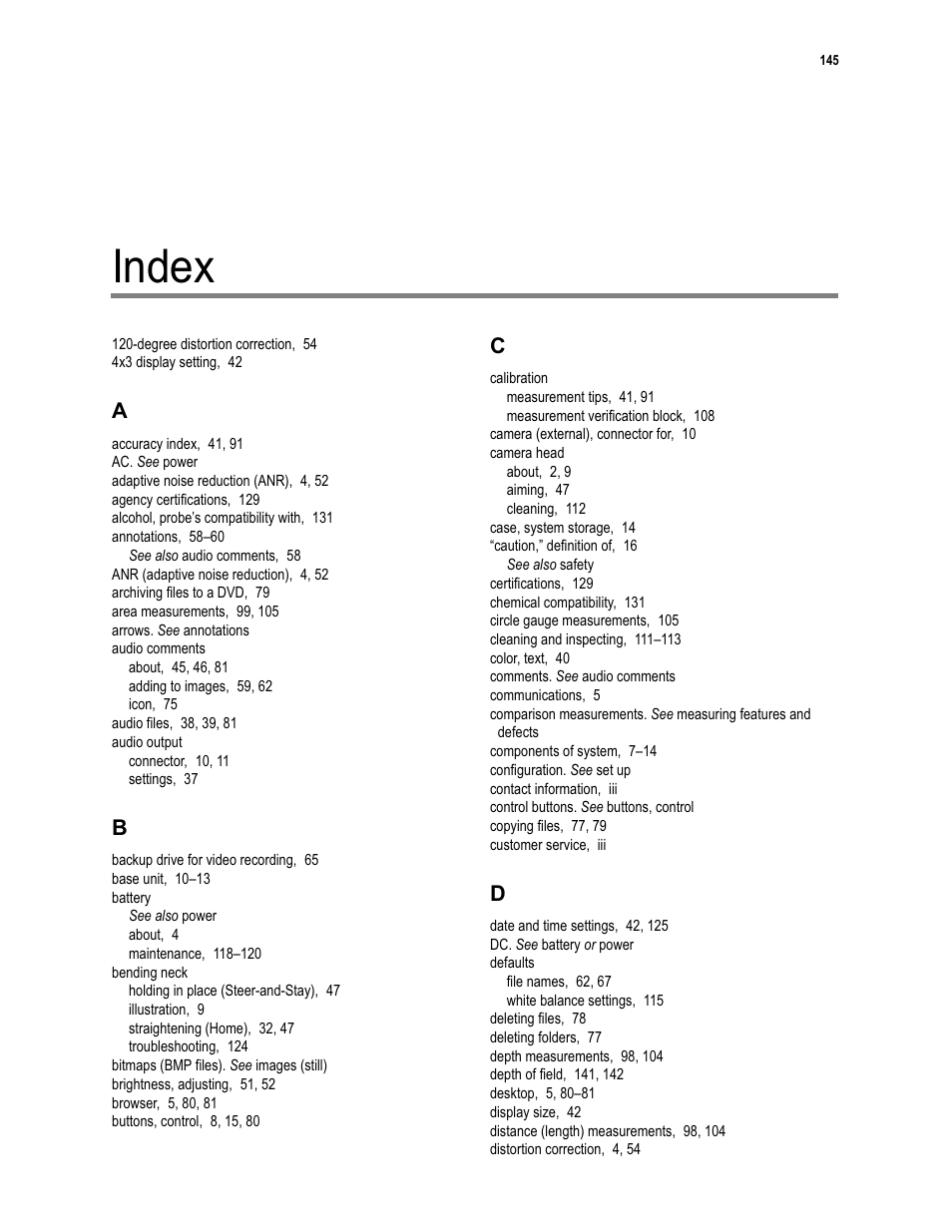 Index | GE XLG3 User Manual | Page 154 / 160