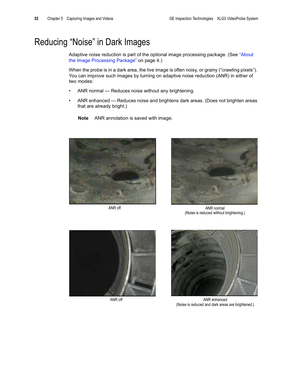 Reducing “noise” in dark images | GE XLG3 User Manual | Page 61 / 160