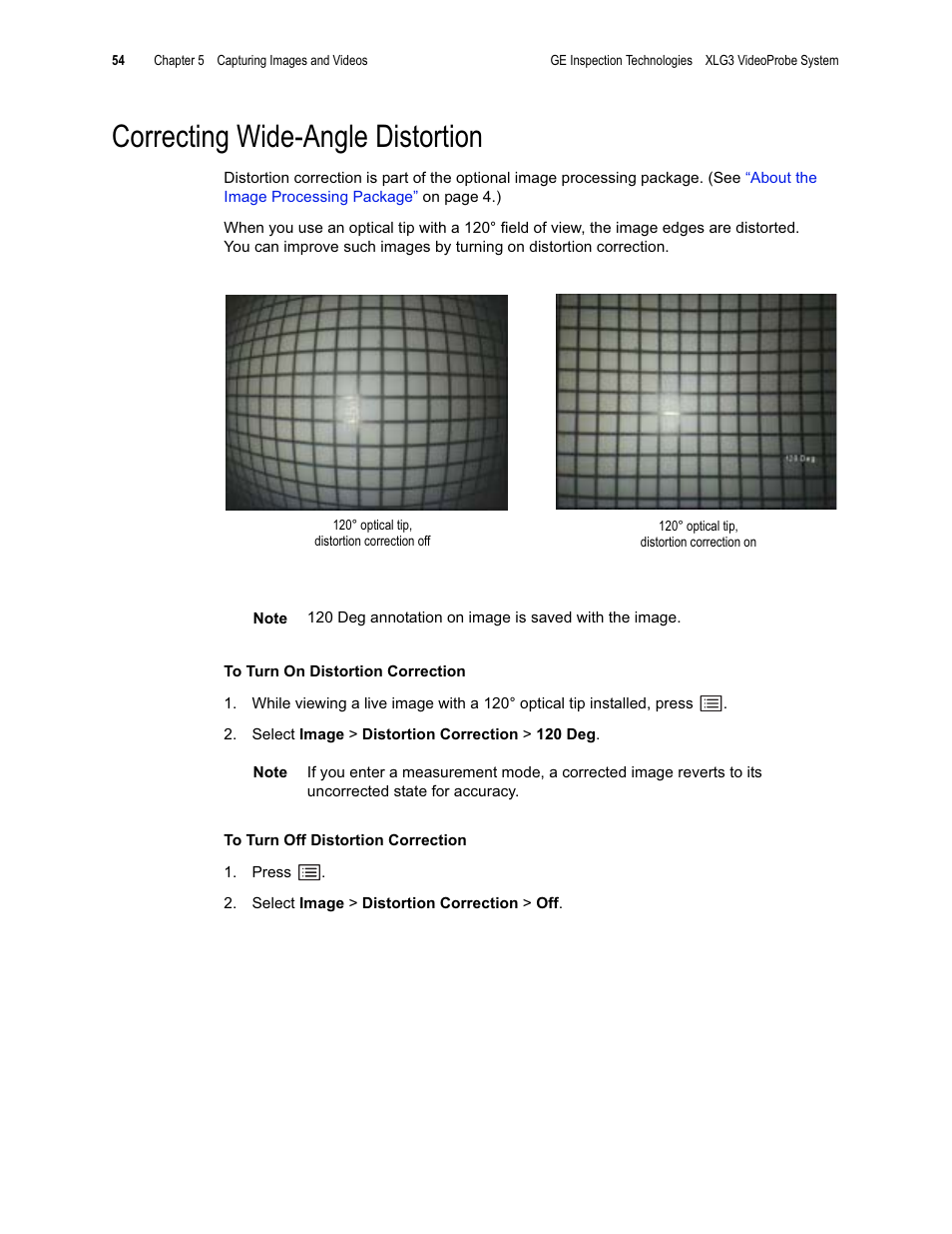 Correcting wide-angle distortion | GE XLG3 User Manual | Page 63 / 160