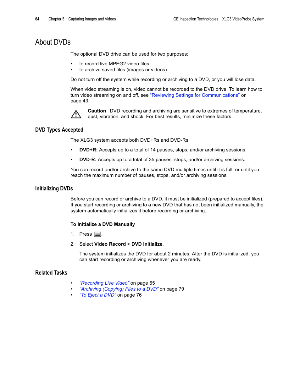About dvds | GE XLG3 User Manual | Page 73 / 160