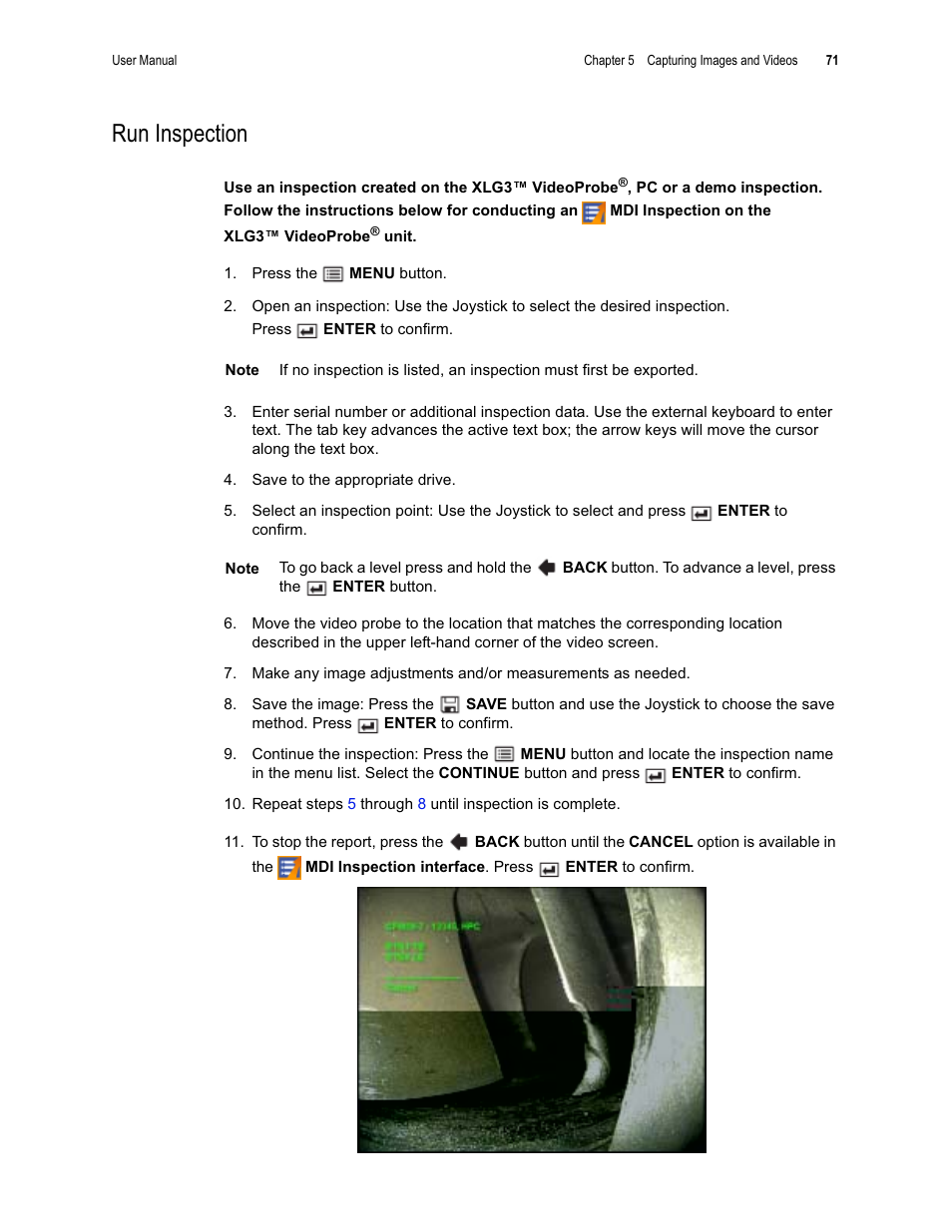 Run inspection | GE XLG3 User Manual | Page 80 / 160