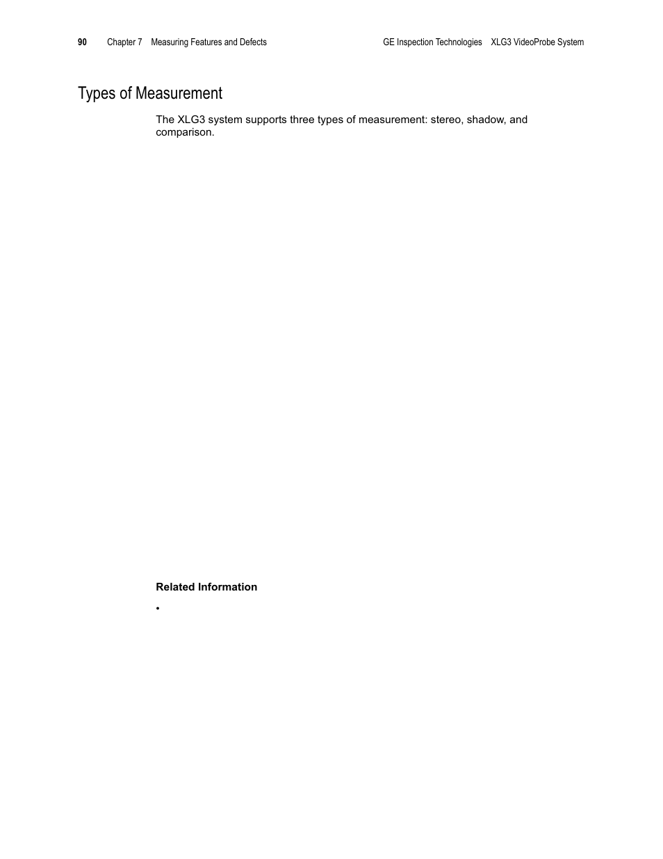 Types of measurement | GE XLG3 User Manual | Page 99 / 160