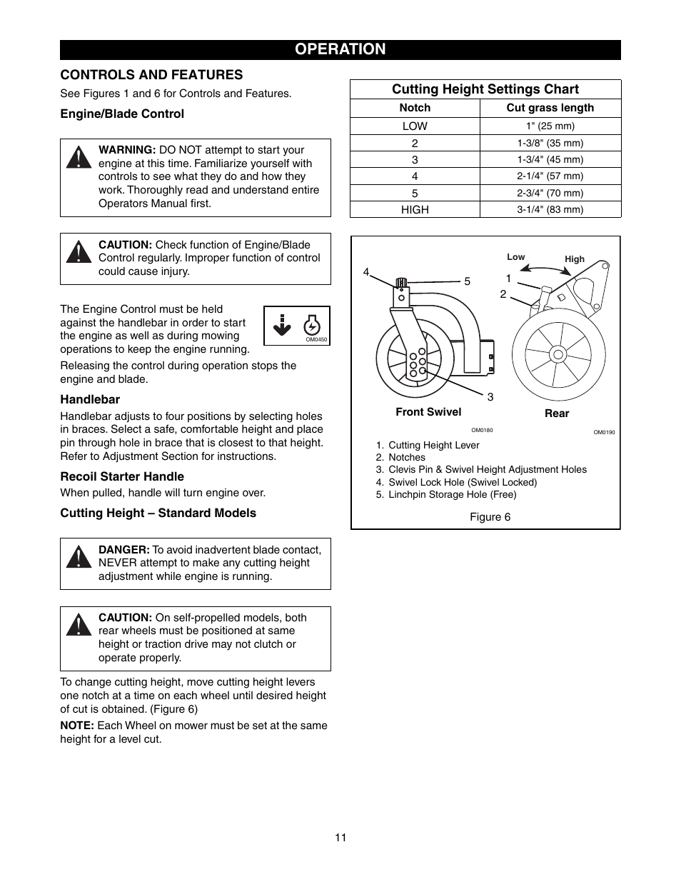 Operation | Scotts 907254 - LM21SW User Manual | Page 11 / 69