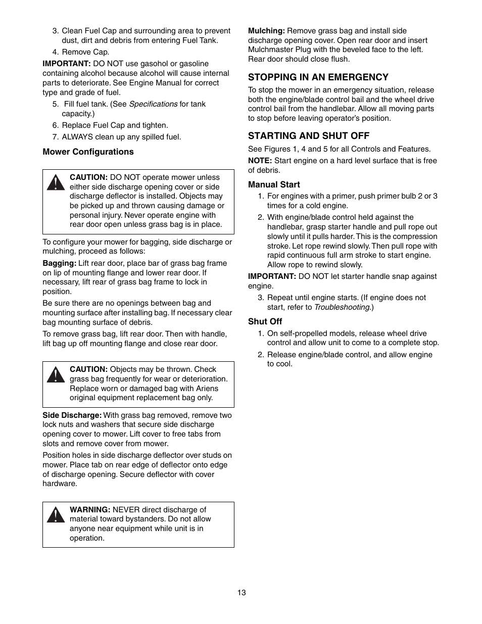 Scotts 907254 - LM21SW User Manual | Page 13 / 69