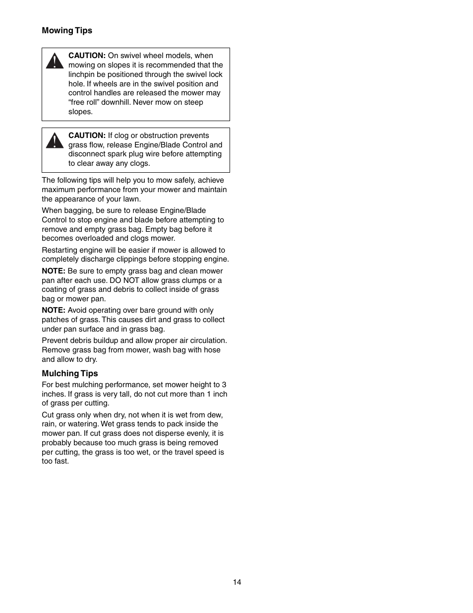 Scotts 907254 - LM21SW User Manual | Page 14 / 69