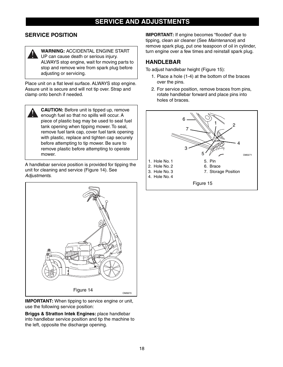 Service and adjustments | Scotts 907254 - LM21SW User Manual | Page 18 / 69