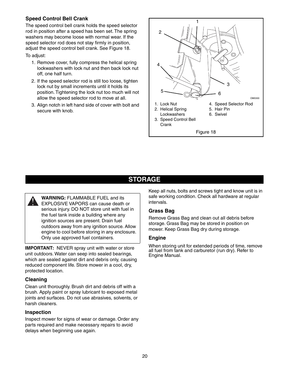 Storage | Scotts 907254 - LM21SW User Manual | Page 20 / 69