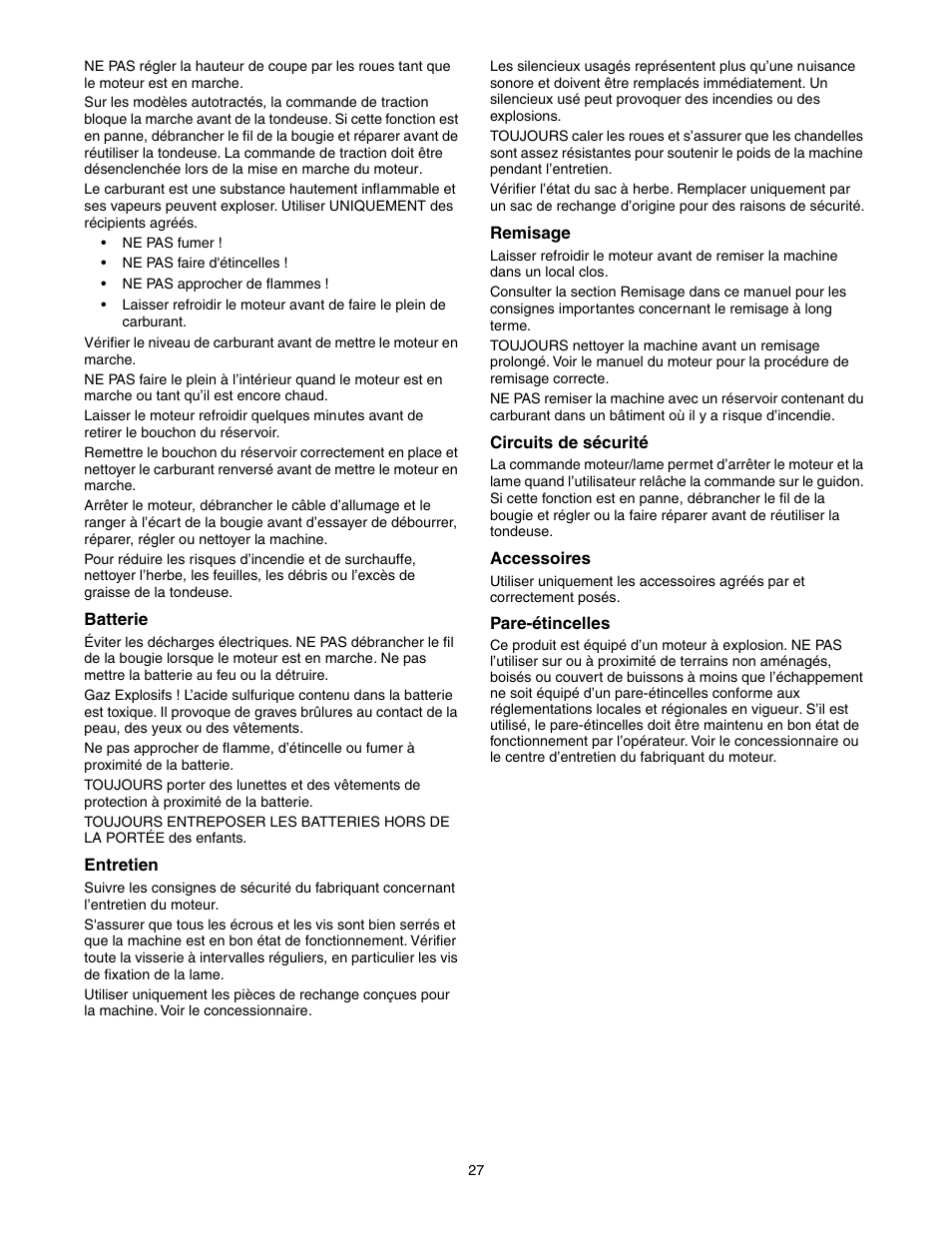 Scotts 907254 - LM21SW User Manual | Page 27 / 69
