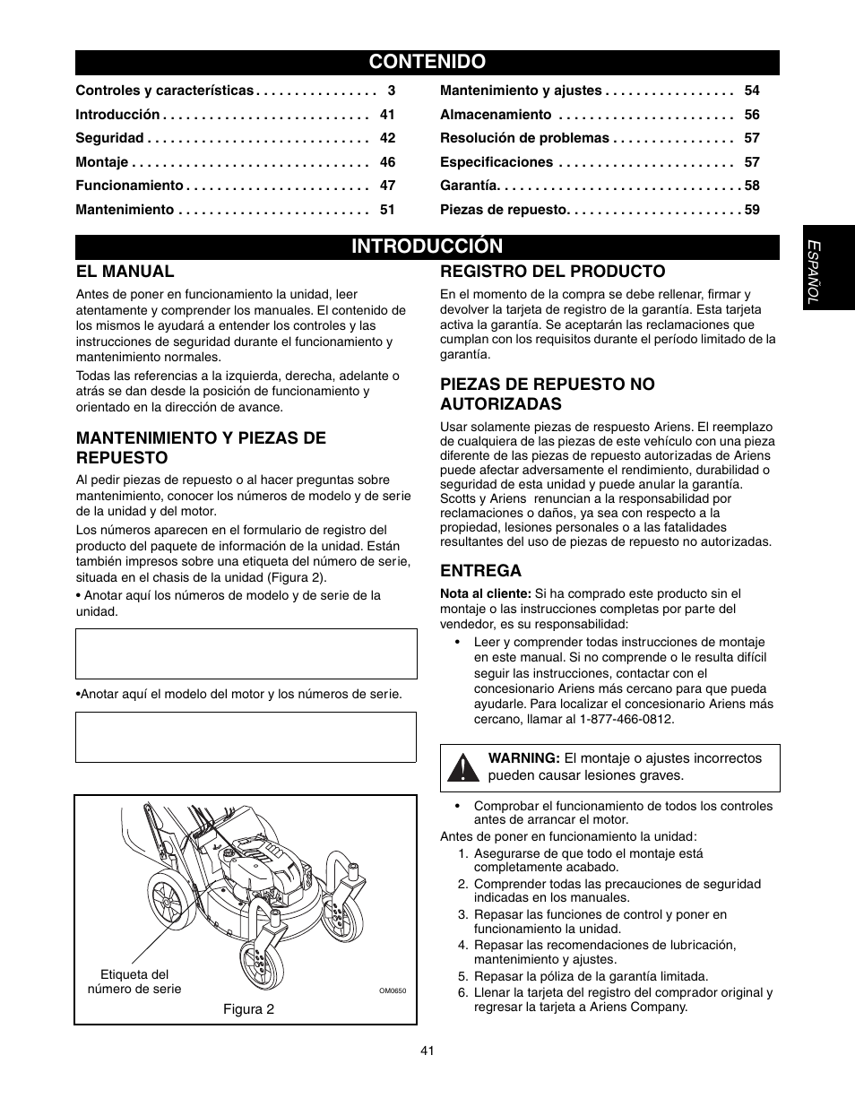 Scotts 907254 - LM21SW User Manual | Page 41 / 69