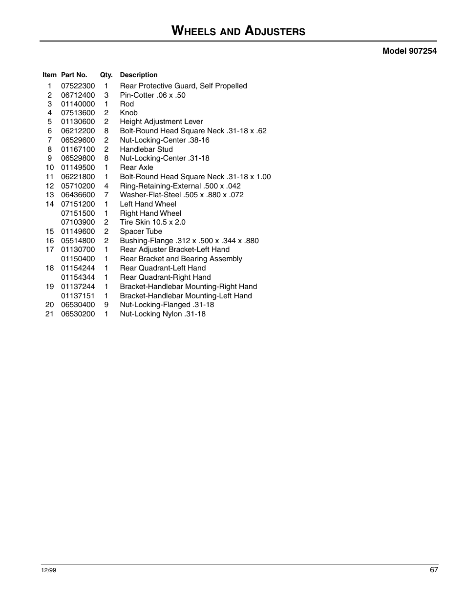 Scotts 907254 - LM21SW User Manual | Page 67 / 69