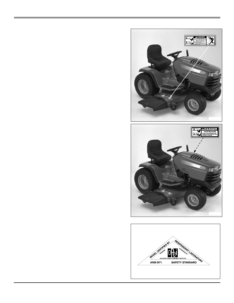 Safety signs, Certification label | Scotts S2048 User Manual | Page 12 / 99