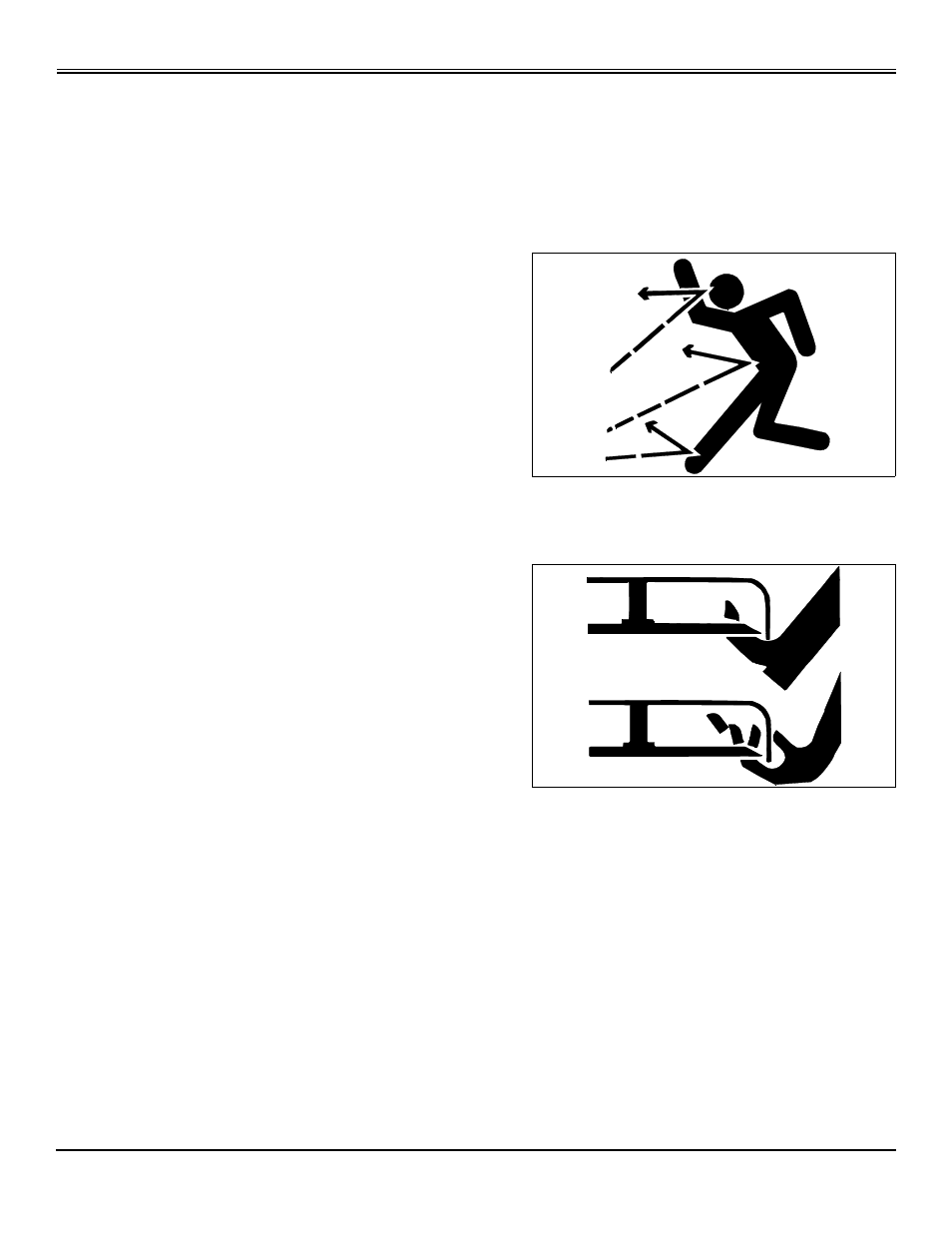 Operating mower, Operating mower safely, Check ground conditions | Avoid injury from contacting blades | Scotts S2048 User Manual | Page 31 / 99