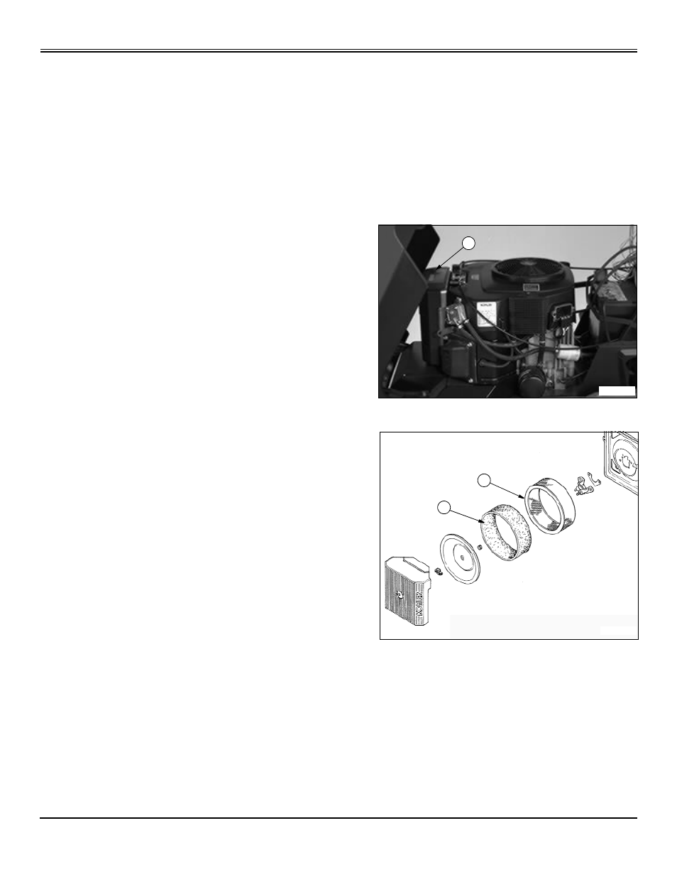 Checking and cleaning air cleaner elements, Service engine | Scotts S2048 User Manual | Page 49 / 99