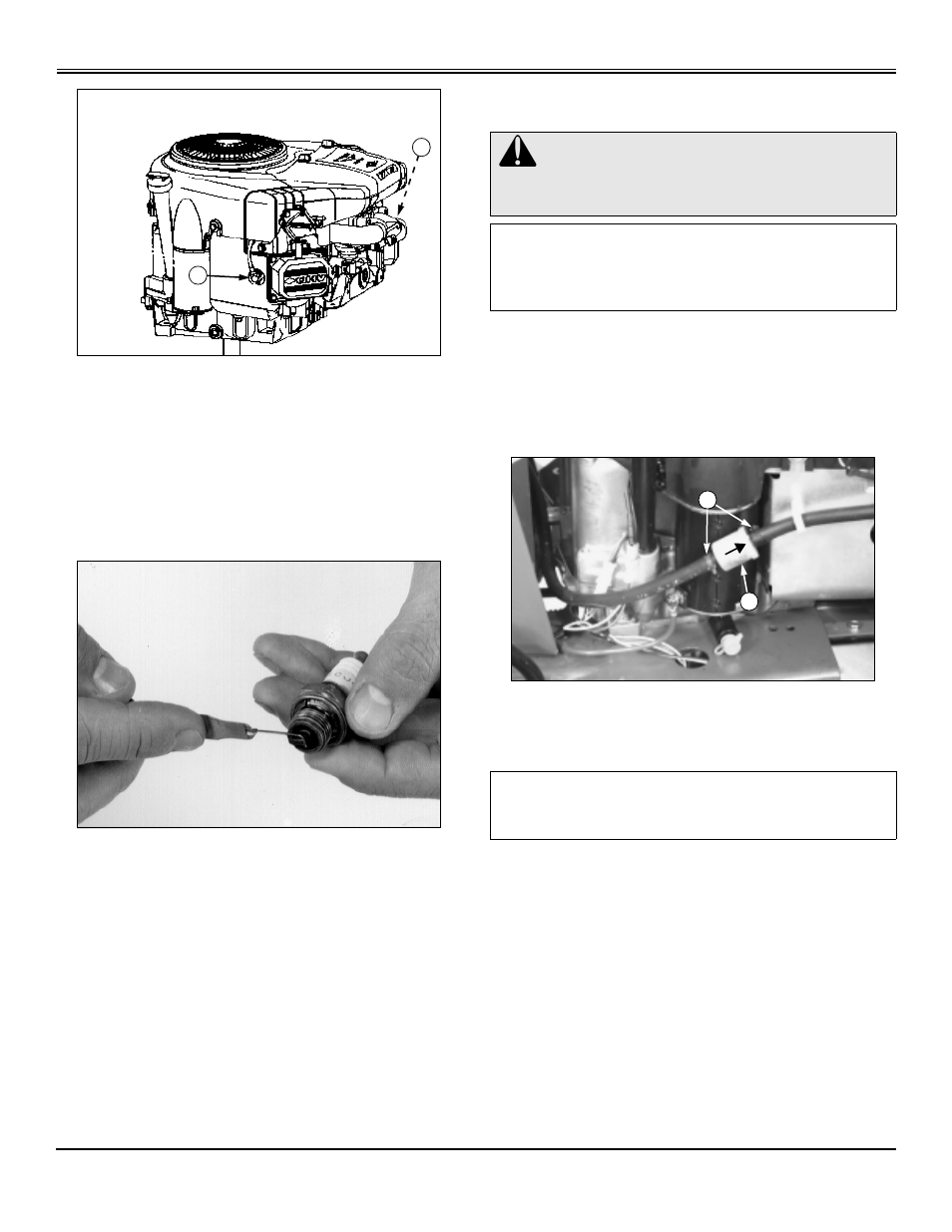 Fuel filter, replacing; filter, replacing fuel, Service engine | Scotts S2546 User Manual | Page 31 / 67