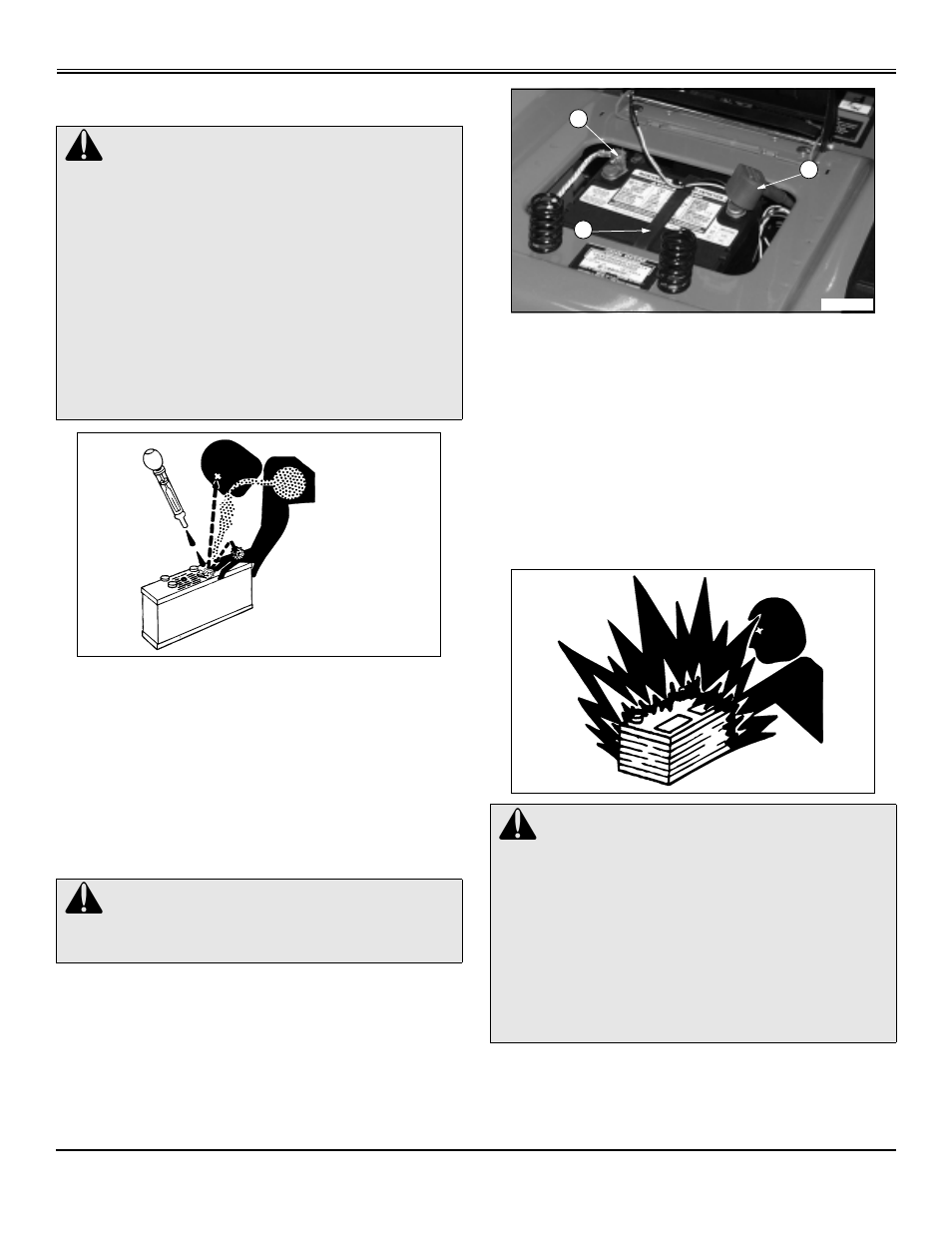 Service electrical, Battery, checking the, Battery, removing and installing | Battery and terminals, cleaning | Scotts S2546 User Manual | Page 39 / 67