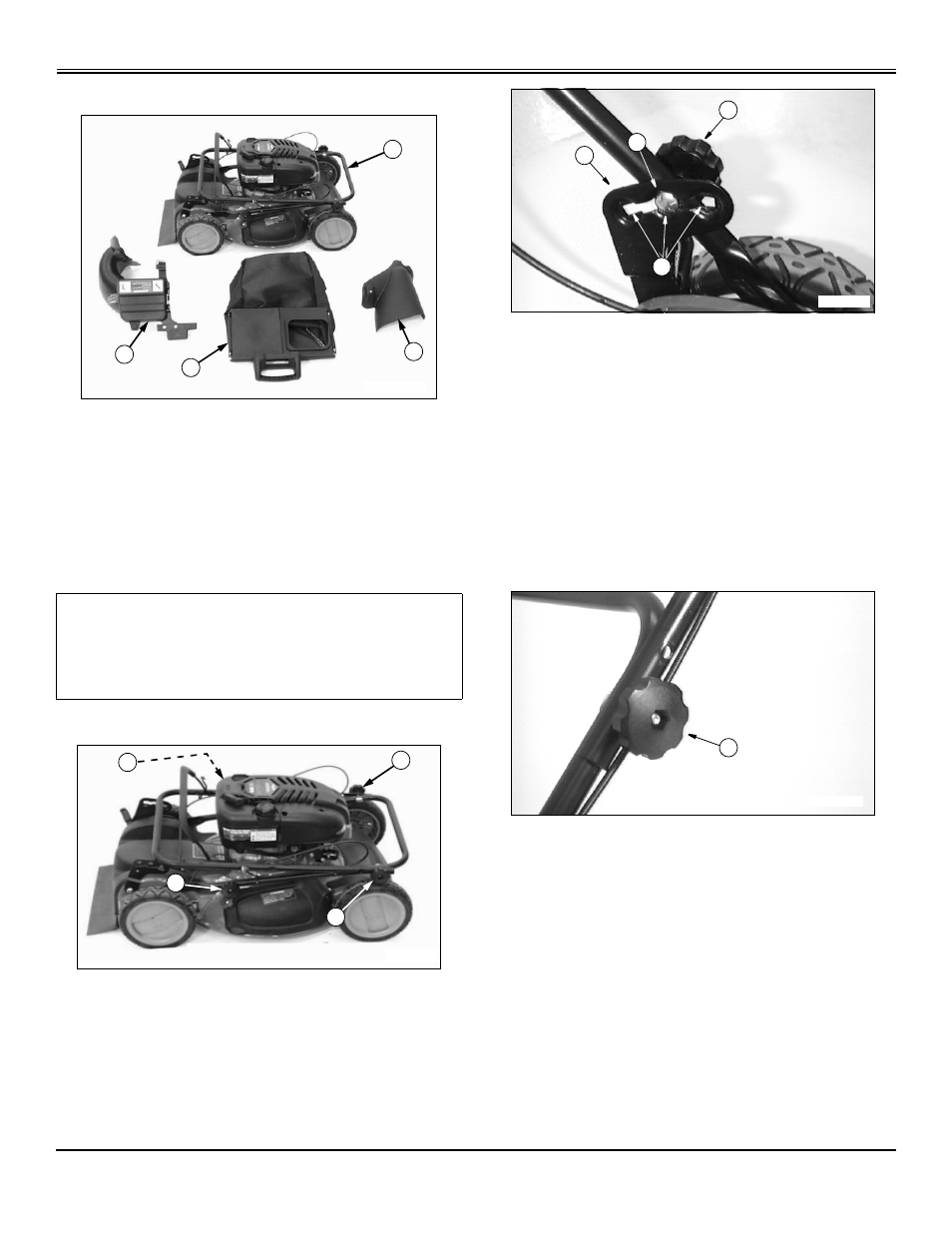 Assembly, Identify parts (sp6211 and sp6213), Unfold handles | Install starter rope | Scotts SP6213 User Manual | Page 33 / 44