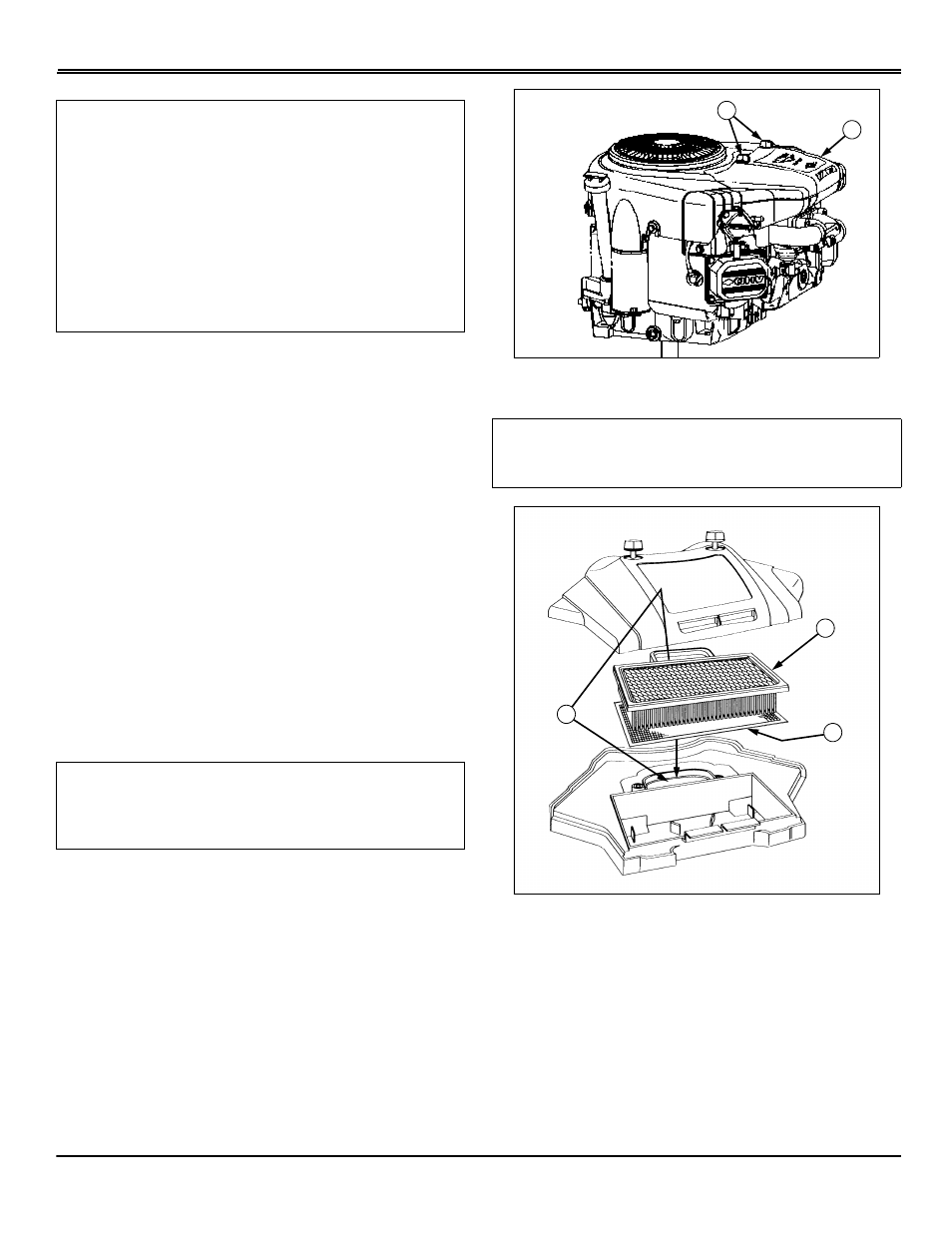 Air cleaner elements - s2046, Service engine | Scotts S1642 User Manual | Page 34 / 72