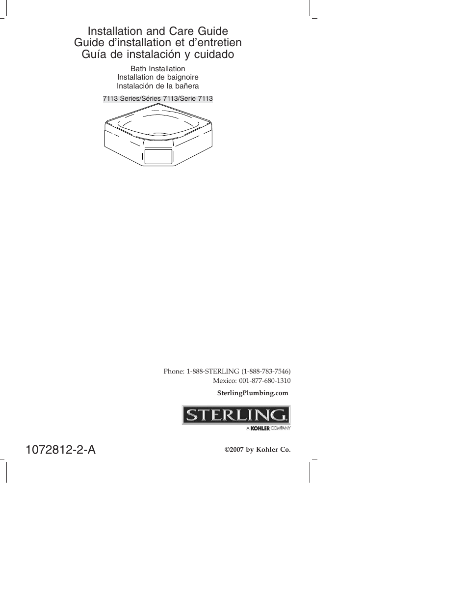 Sterling Plumbing Bath 7113 Series User Manual | 28 pages