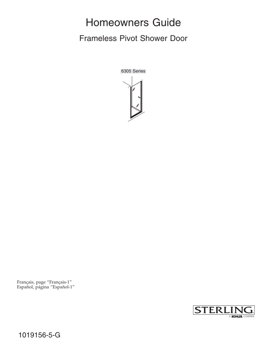 Sterling Plumbing Frameless Pivot Shower Door 6305 Series User Manual | 16 pages