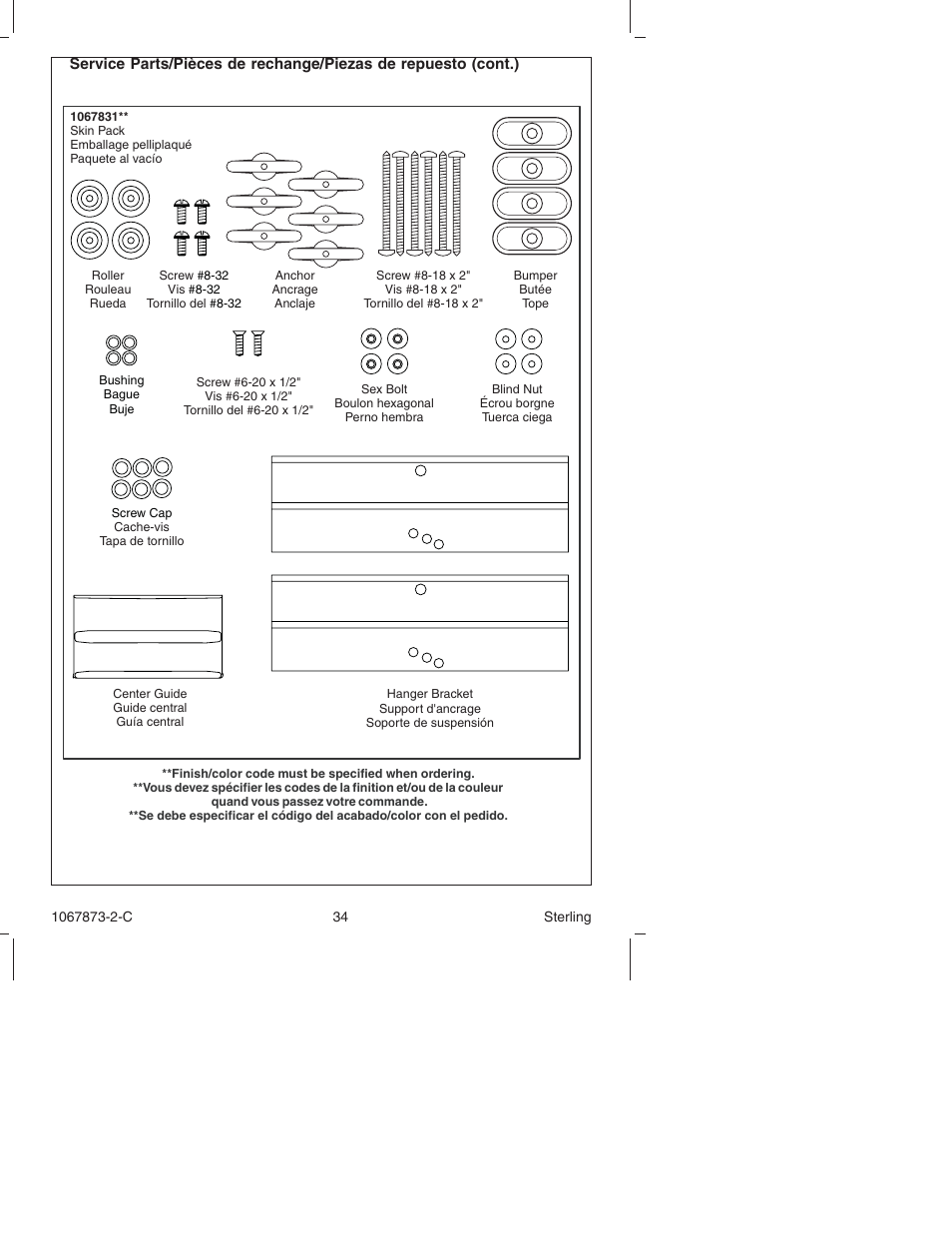 Sterling Plumbing Bypass Shower Doors SP5400 Series User Manual | Page 34 / 36