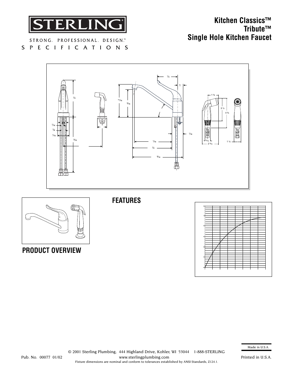 Sterling Plumbing Tribute C7111FSS User Manual | 1 page
