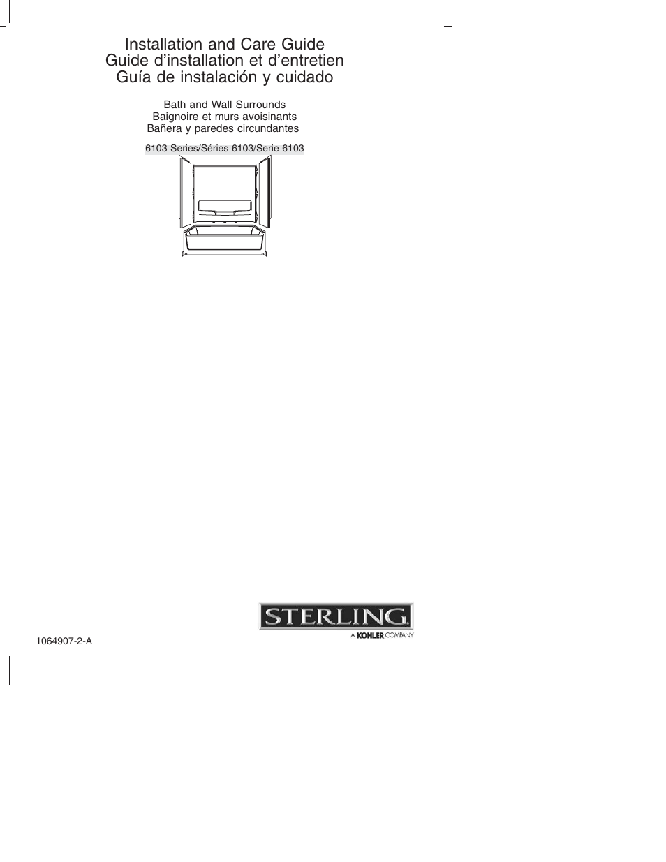 Sterling Plumbing Bath and Wall Surrounds 6103 Series User Manual | 40 pages