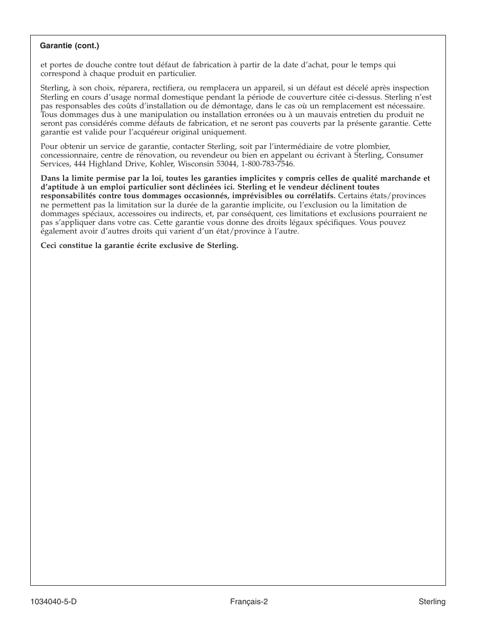 Sterling Plumbing Bypass Shower Doors 600C Series User Manual | Page 6 / 12