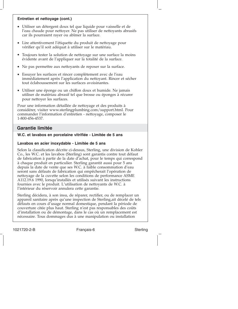 Sterling Plumbing Pedestal Lavatories 442428 User Manual | Page 14 / 24