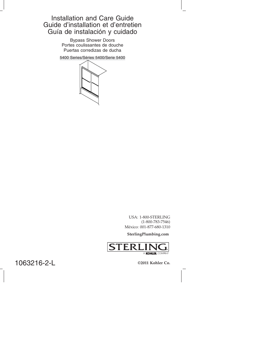 Sterling Plumbing Bypass Shower Doors 5400 Series User Manual | 44 pages