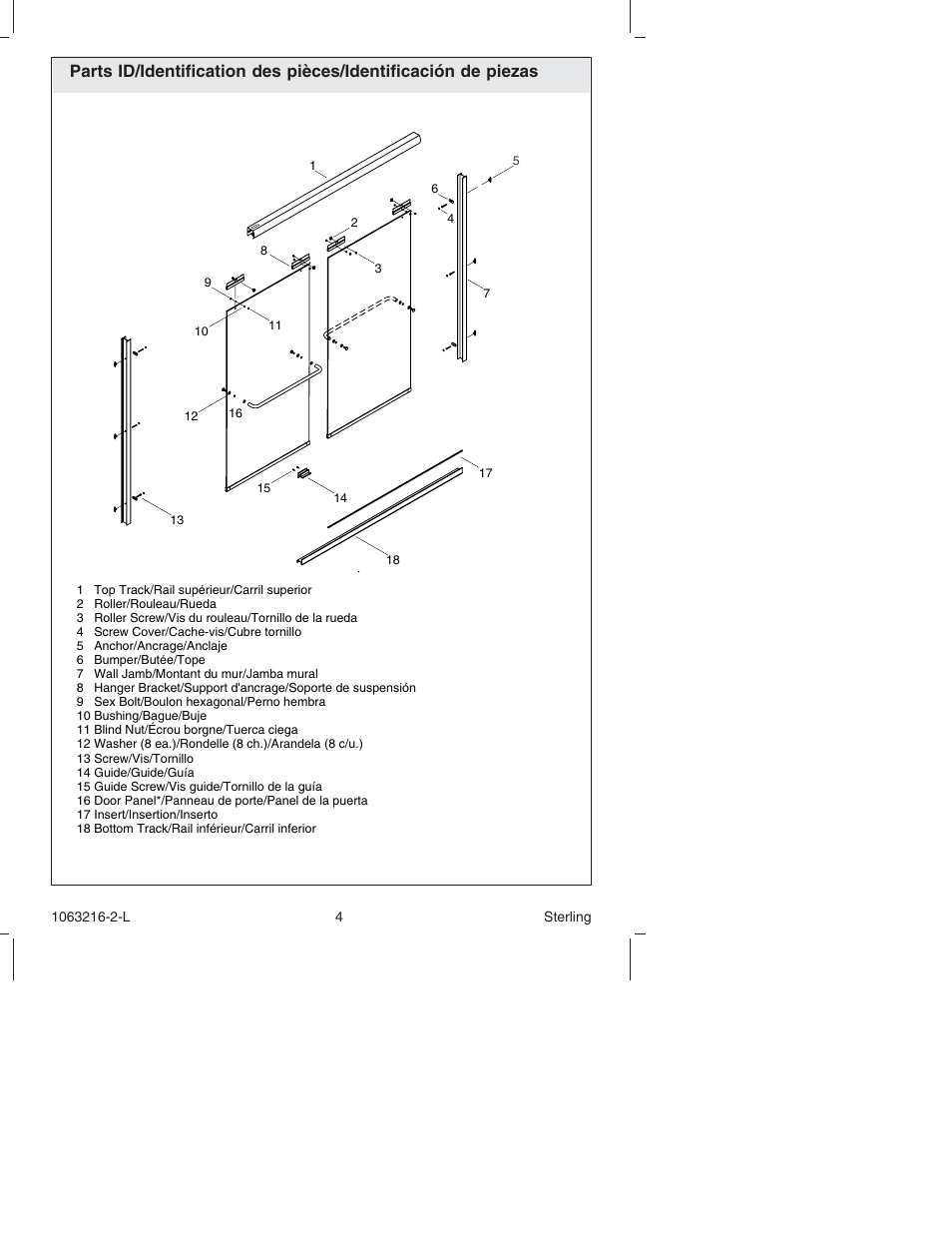 Sterling Plumbing Bypass Shower Doors 5400 Series User Manual | Page 4 / 44