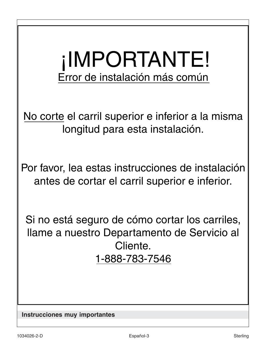 Importante | Sterling Plumbing Pivot Shower Doors SP1500D Series User Manual | Page 36 / 52