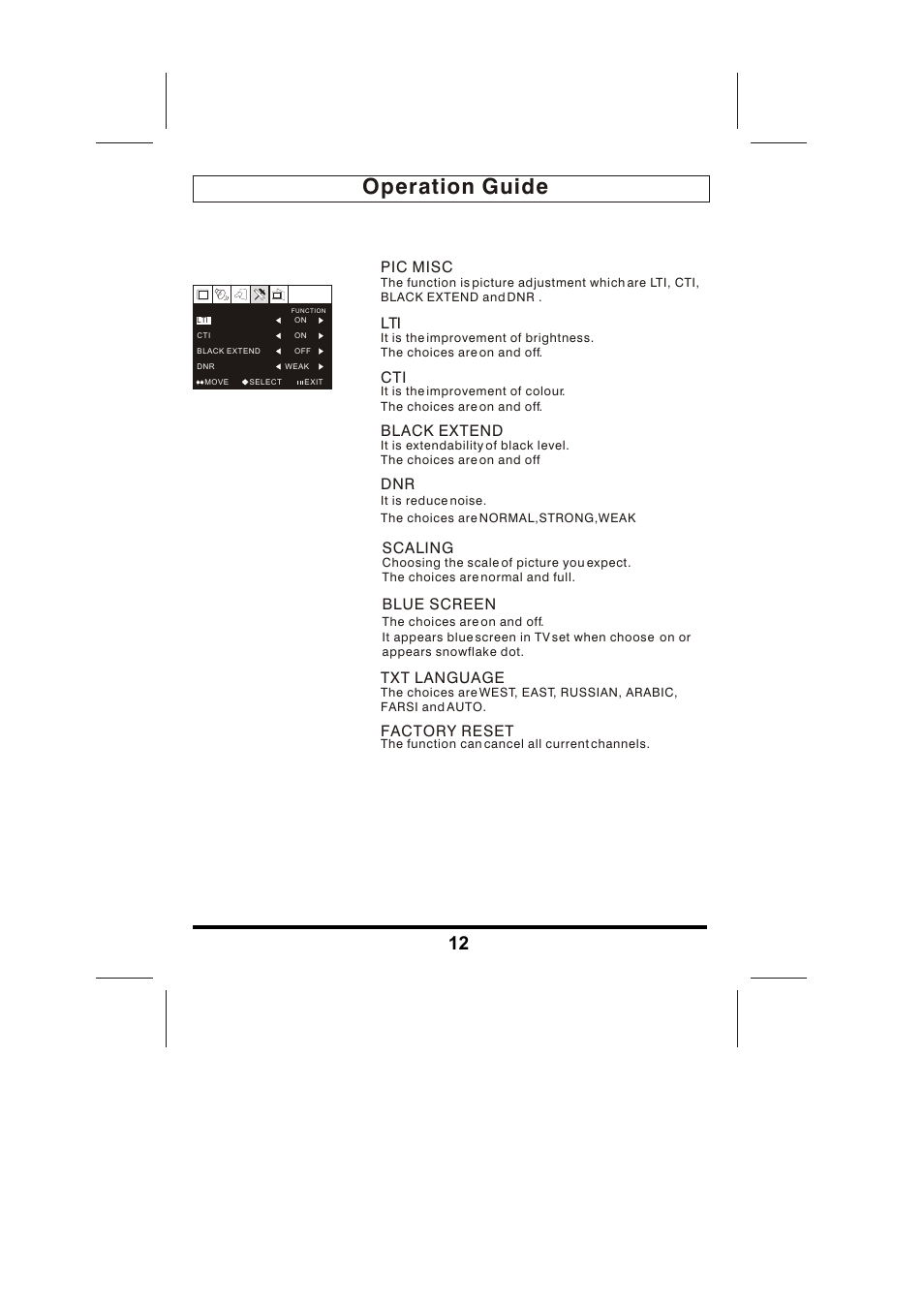 Operation guide | Skyworks LCD-19L03 User Manual | Page 13 / 17