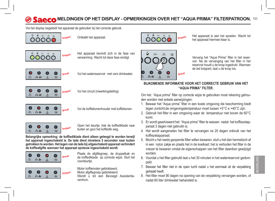 Philips Saeco Incanto Classic S-class User Manual | Page 111 / 116