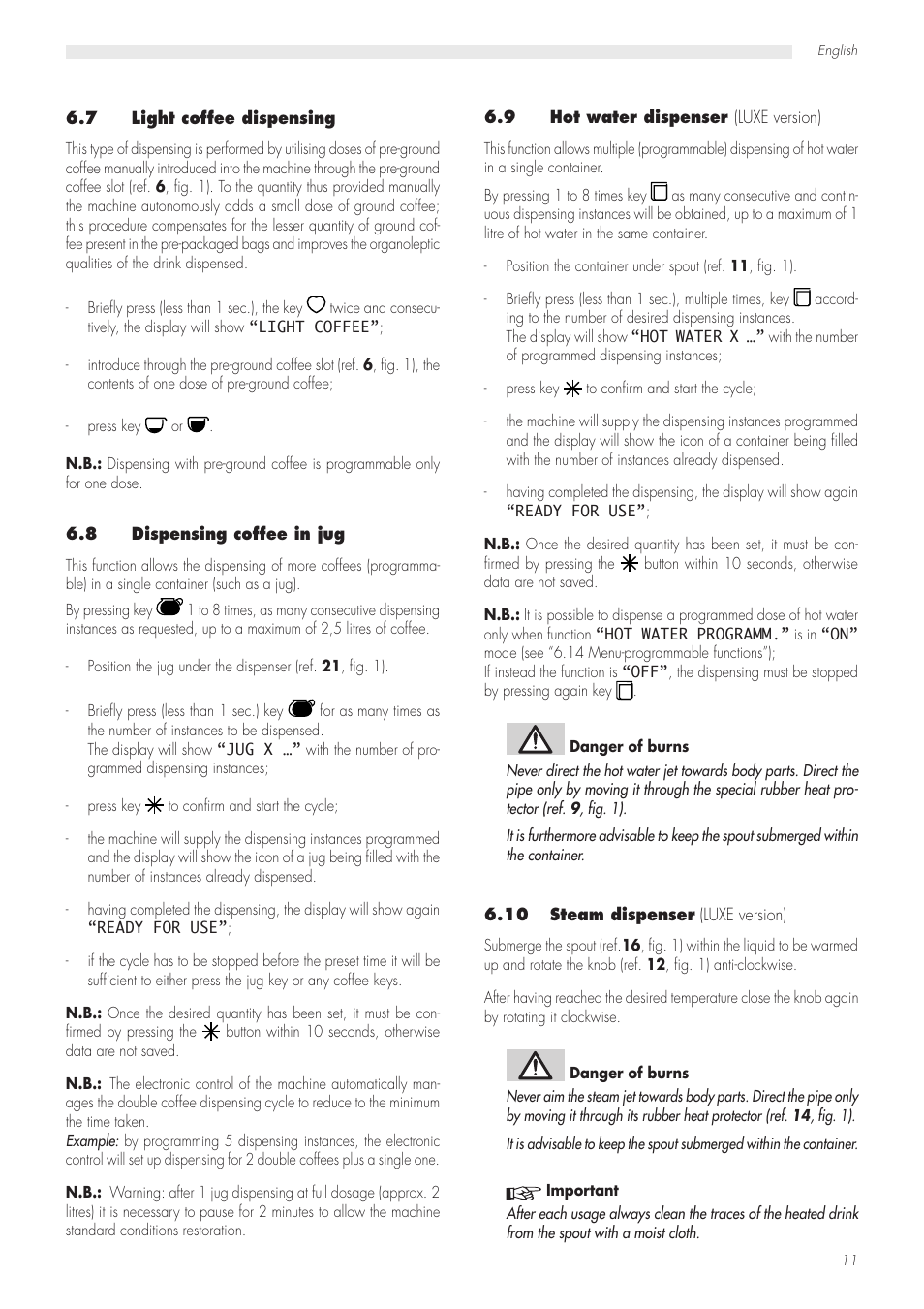 Philips Saeco Modular LUXE CAP001/A User Manual | Page 11 / 22