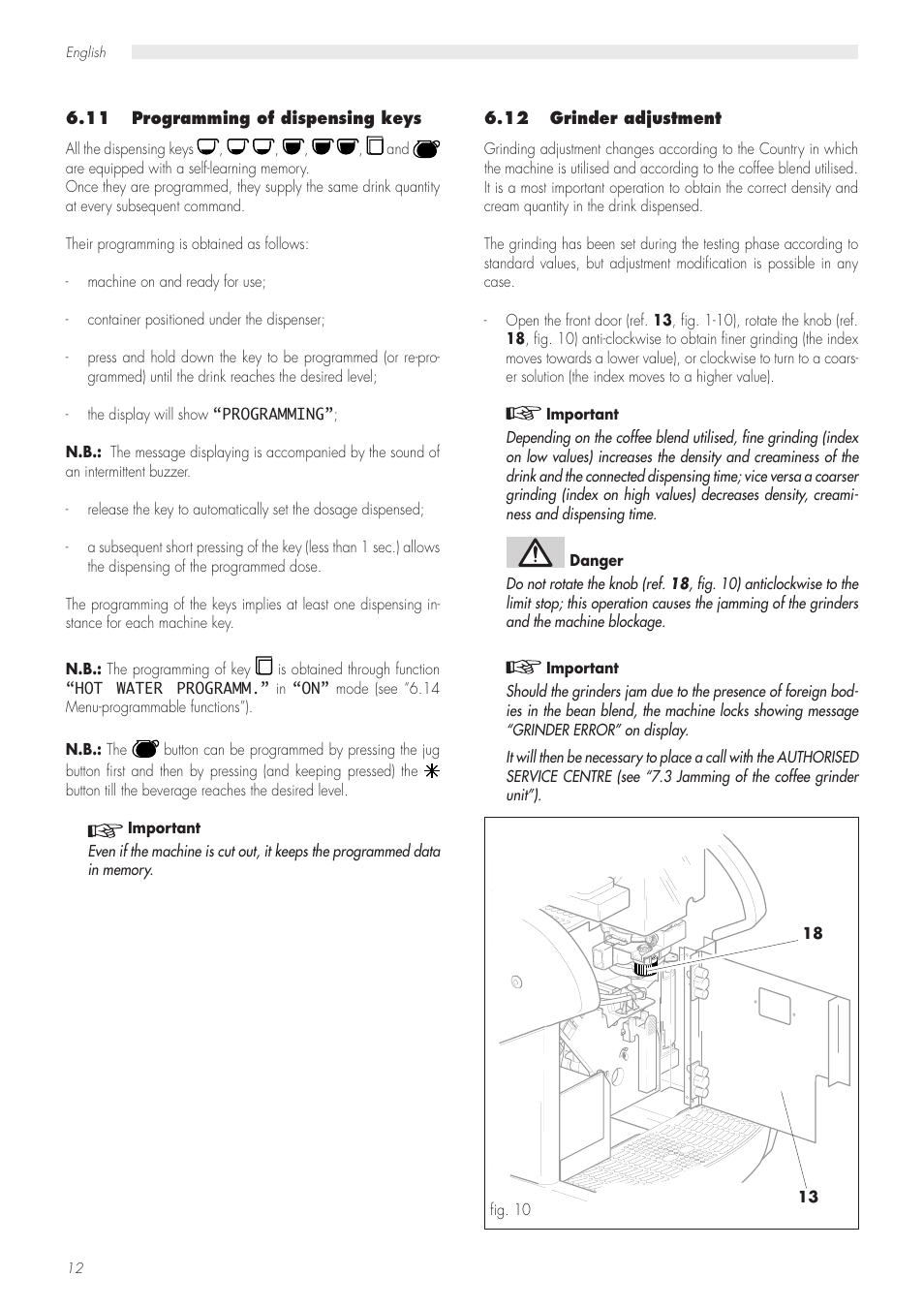 Philips Saeco Modular LUXE CAP001/A User Manual | Page 12 / 22