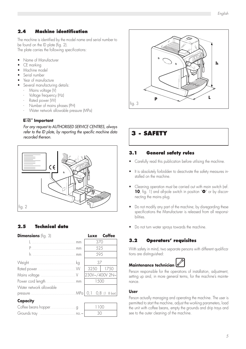 3 - safety | Philips Saeco Modular LUXE CAP001/A User Manual | Page 5 / 22