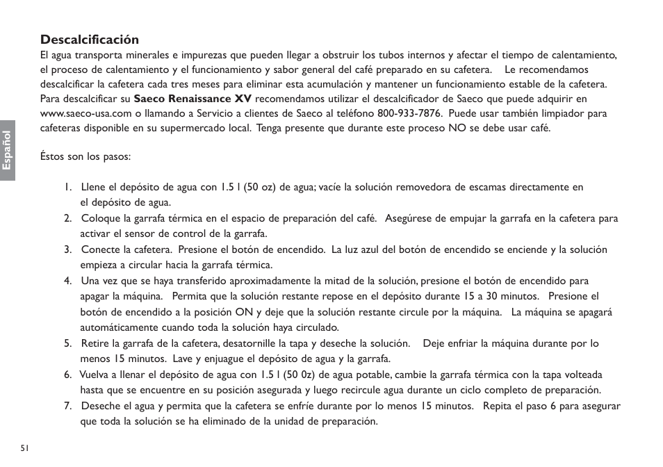 Philips Saeco XV TDCM15 User Manual | Page 52 / 55