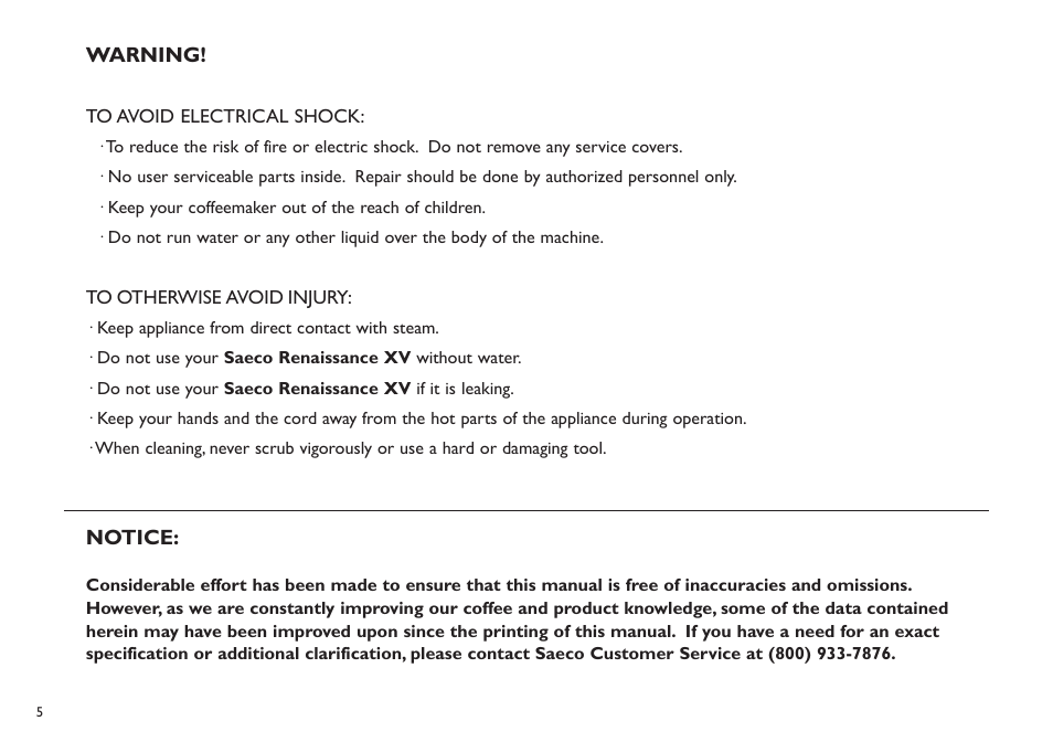 Philips Saeco XV TDCM15 User Manual | Page 6 / 55