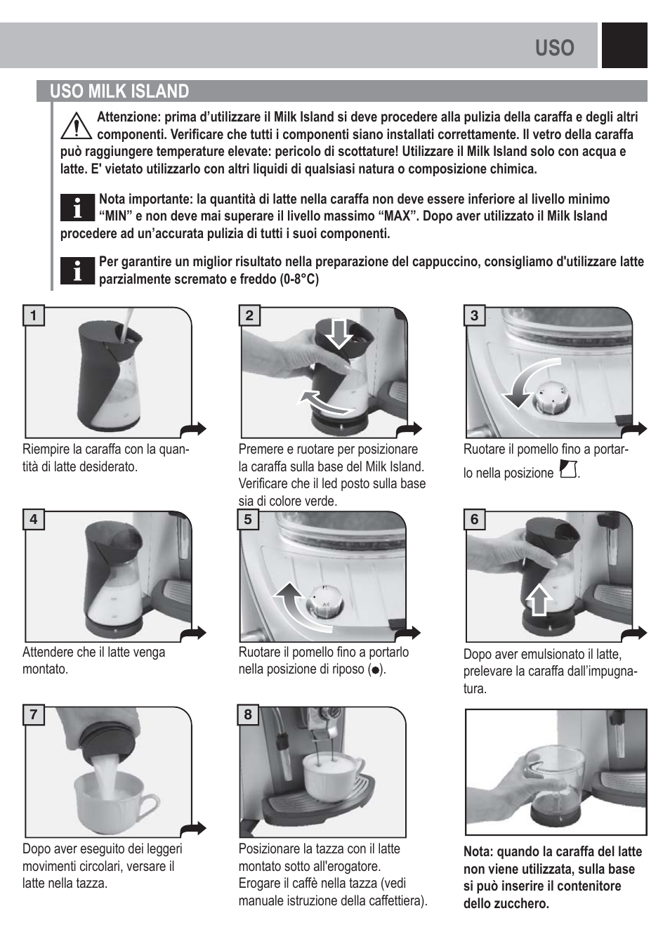 5uso milk island | Philips Saeco Milk Island User Manual | Page 5 / 84