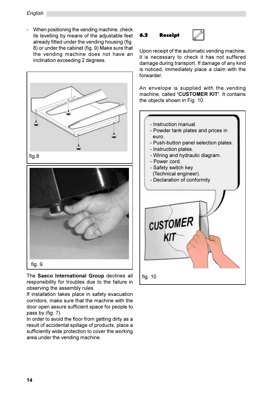 Philips Saeco ESPRESSO SG200E User Manual | Page 14 / 68