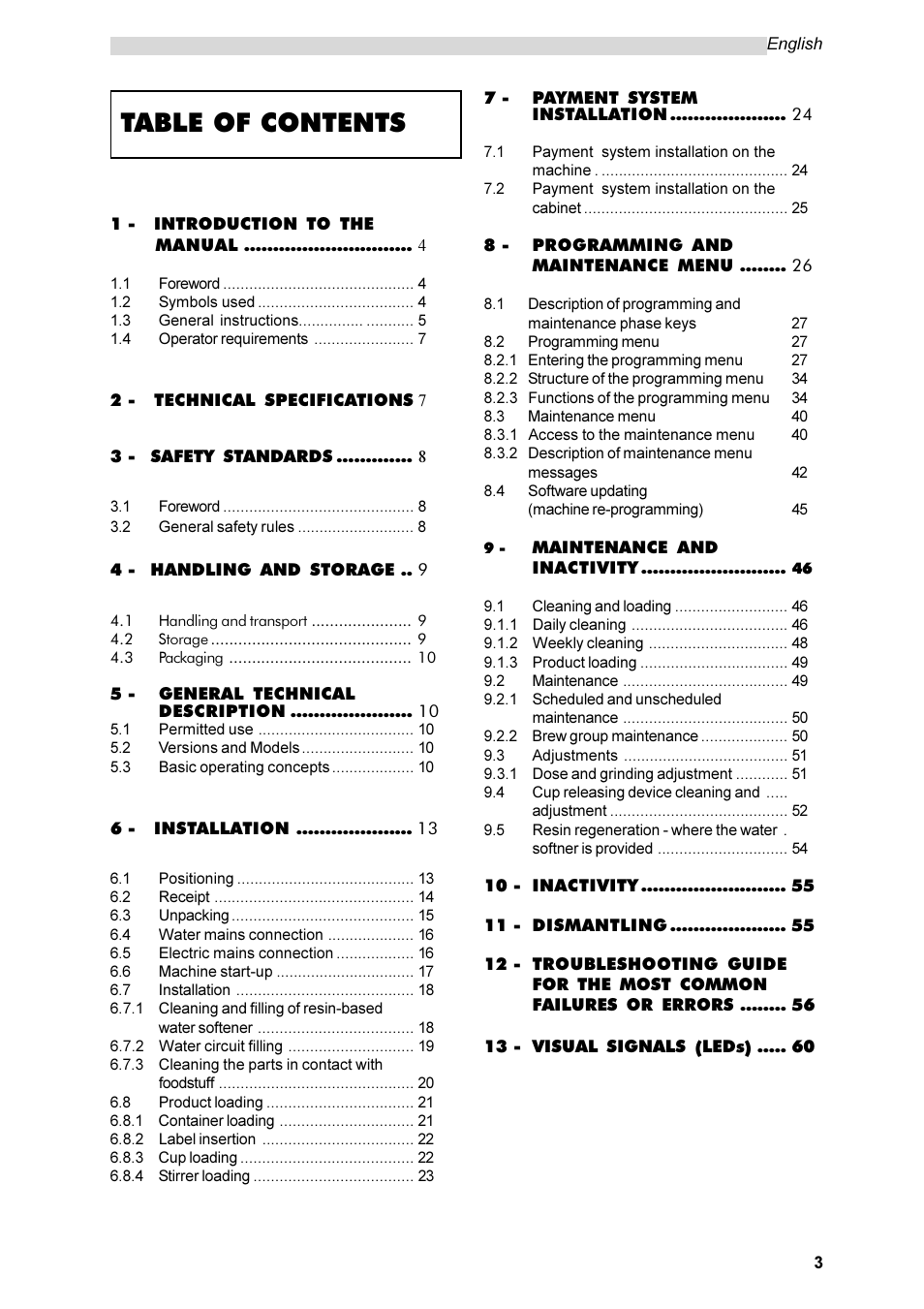 Philips Saeco ESPRESSO SG200E User Manual | Page 3 / 68