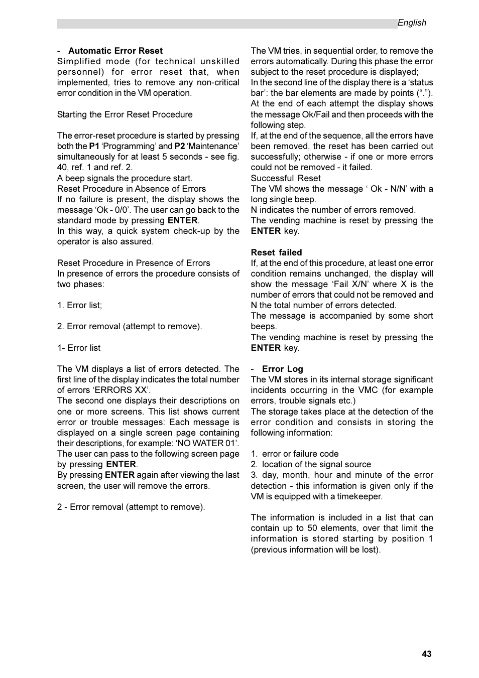 Philips Saeco ESPRESSO SG200E User Manual | Page 43 / 68