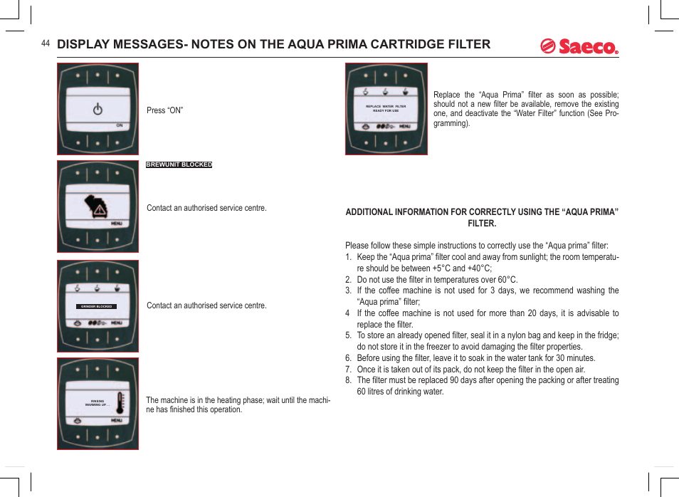 Philips Saeco INCANTO SIRIUS SUP021YADR User Manual | Page 22 / 24