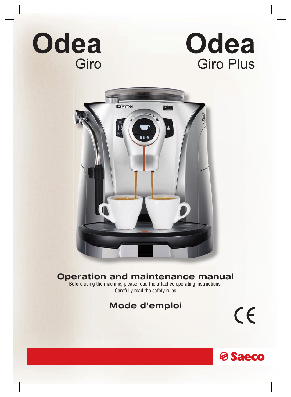 Philips Saeco Odea Giro User Manual | 22 pages